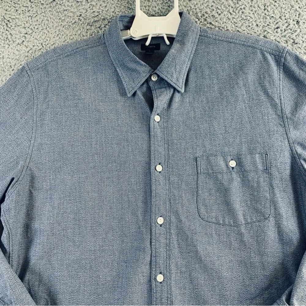 J.crew Dress Shirt Men's Long Sleeve Button Up Dark Blue Size L‎